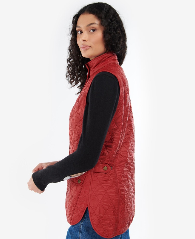 Women's Barbour Wray Vest Red | ZLHRYE-968