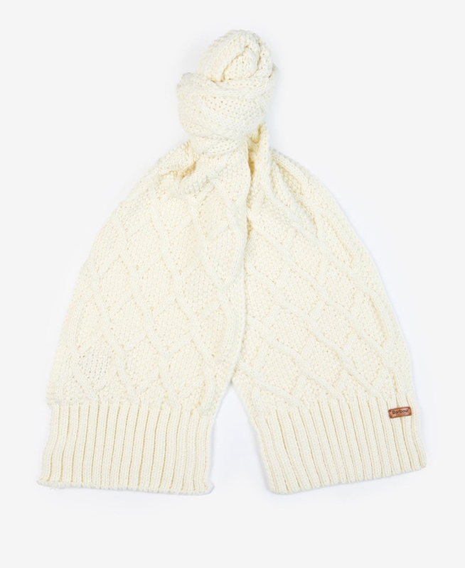 Women's Barbour ridley beanie and scarf Hats Cream | LJVCDH-985