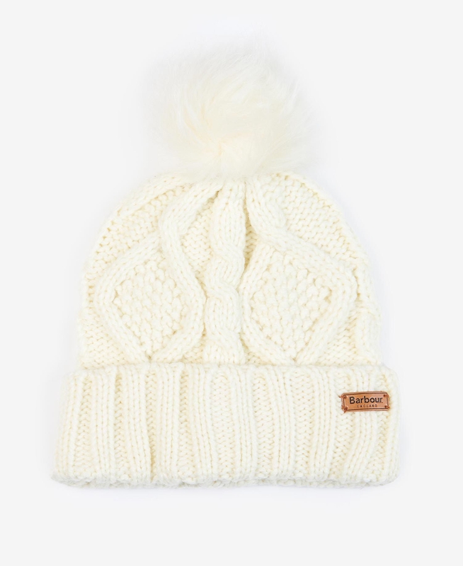 Women's Barbour ridley beanie and scarf Hats Cream | LJVCDH-985