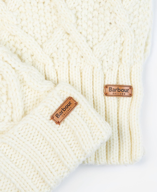 Women's Barbour ridley beanie and scarf Hats Cream | LJVCDH-985