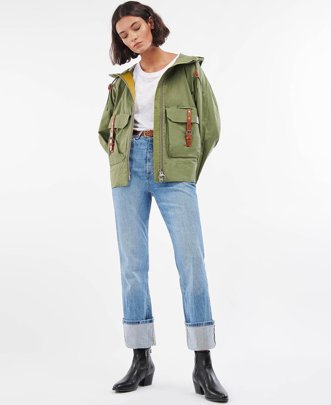 Women's Barbour x Ally Capellino Tip Casual Jackets Green | QDKFPL-416