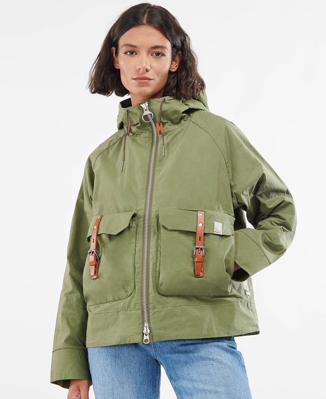 Women\'s Barbour x Ally Capellino Tip Casual Jackets Green | QDKFPL-416